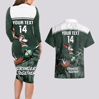 Custom South Africa Rugby Couples Matching Long Sleeve Bodycon Dress and Hawaiian Shirt Springboks 4th Champions World Cup Proud Bokke - Wonder Print Shop