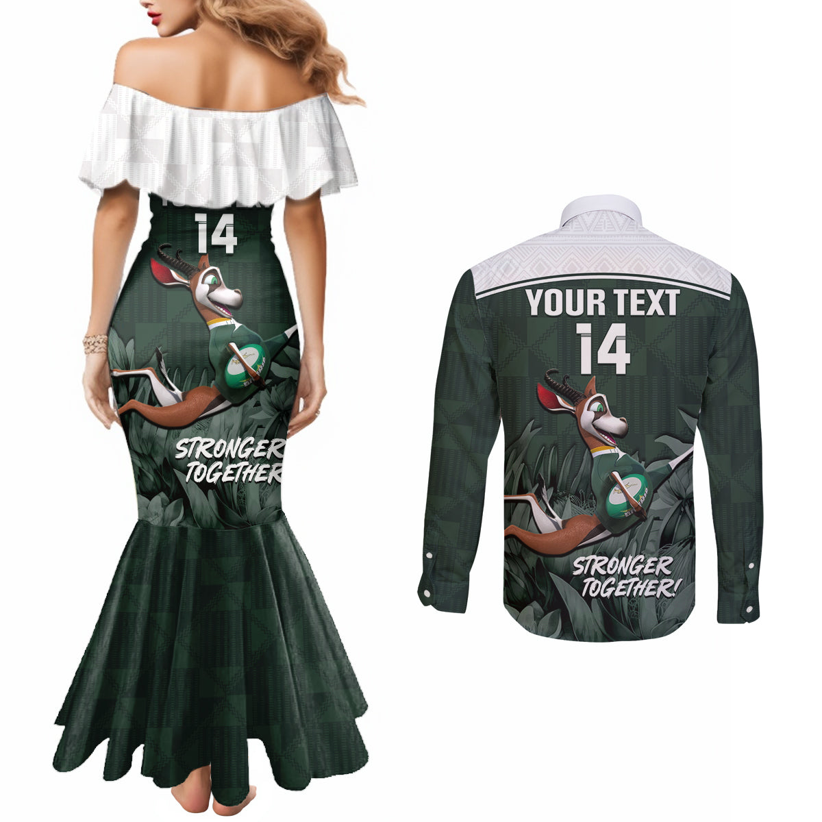 custom-south-africa-rugby-couples-matching-mermaid-dress-and-long-sleeve-button-shirt-springboks-4th-champions-world-cup-proud-bokke