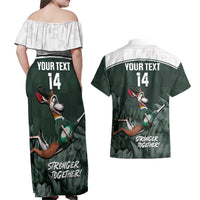 Custom South Africa Rugby Couples Matching Off Shoulder Maxi Dress and Hawaiian Shirt Springboks 4th Champions World Cup Proud Bokke - Wonder Print Shop