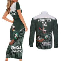 Custom South Africa Rugby Couples Matching Short Sleeve Bodycon Dress and Long Sleeve Button Shirt Springboks 4th Champions World Cup Proud Bokke - Wonder Print Shop
