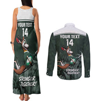 Custom South Africa Rugby Couples Matching Tank Maxi Dress and Long Sleeve Button Shirt Springboks 4th Champions World Cup Proud Bokke - Wonder Print Shop