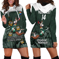 Custom South Africa Rugby Hoodie Dress Springboks 4th Champions World Cup Proud Bokke - Wonder Print Shop