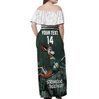 Custom South Africa Rugby Off Shoulder Maxi Dress Springboks 4th Champions World Cup Proud Bokke - Wonder Print Shop