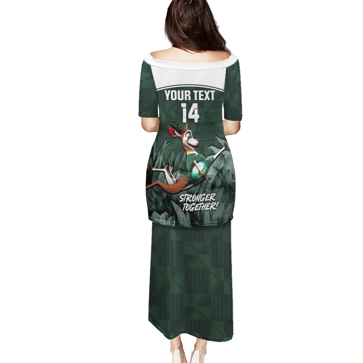 Custom South Africa Rugby Puletasi Springboks 4th Champions World Cup Proud Bokke - Wonder Print Shop