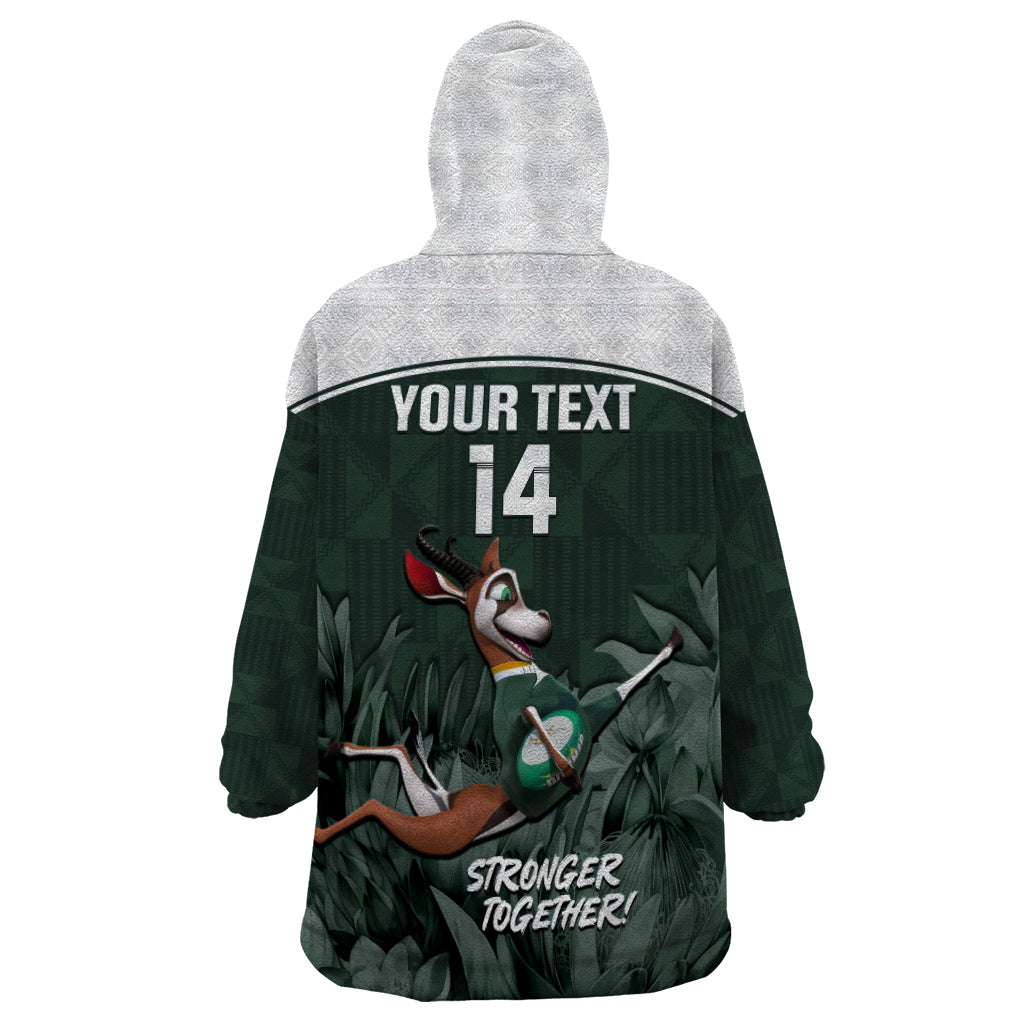 Custom South Africa Rugby Wearable Blanket Hoodie Springboks 4th Champions World Cup Proud Bokke - Wonder Print Shop