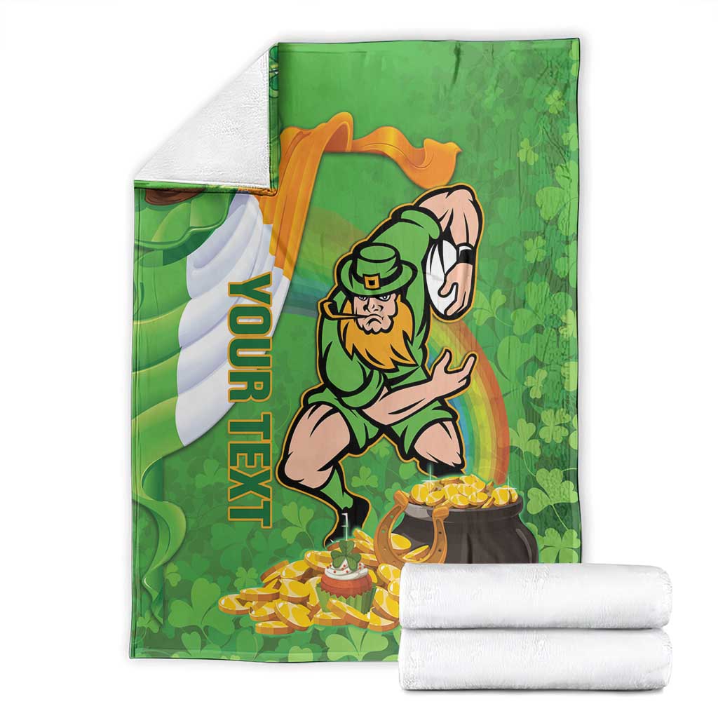 Personalised Ireland Rugby 2025 Blanket Irish Leprechaun Saint Patrick's Day