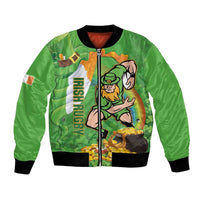 Personalised Ireland Rugby 2025 Bomber Jacket Irish Leprechaun Saint Patrick's Day