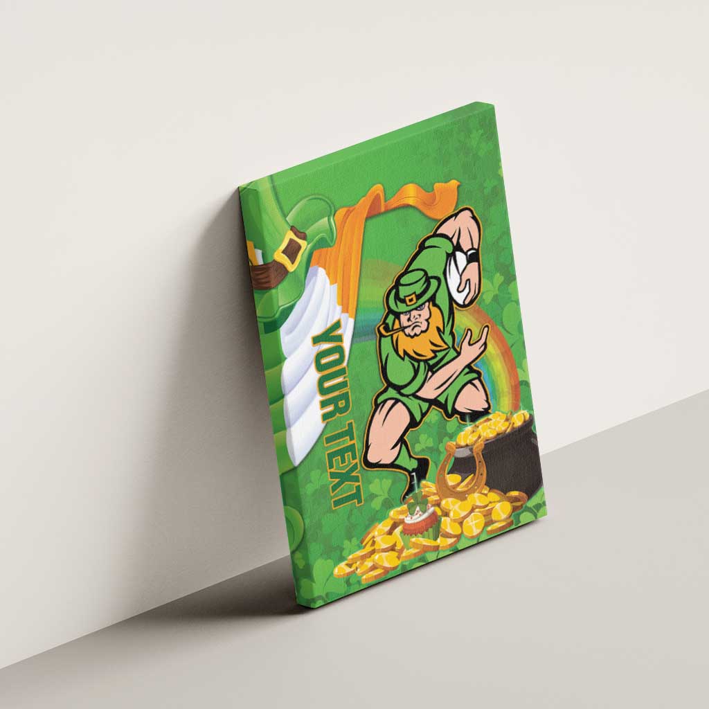 Personalised Ireland Rugby 2025 Canvas Wall Art Irish Leprechaun Saint Patrick's Day