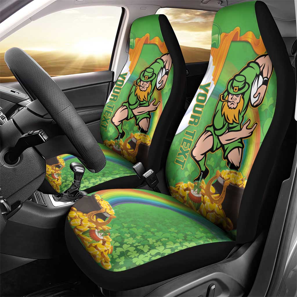Personalised Ireland Rugby 2025 Car Seat Cover Irish Leprechaun Saint Patrick's Day
