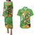 Personalised Ireland Rugby 2025 Couples Matching Puletasi and Hawaiian Shirt Irish Leprechaun Saint Patrick's Day
