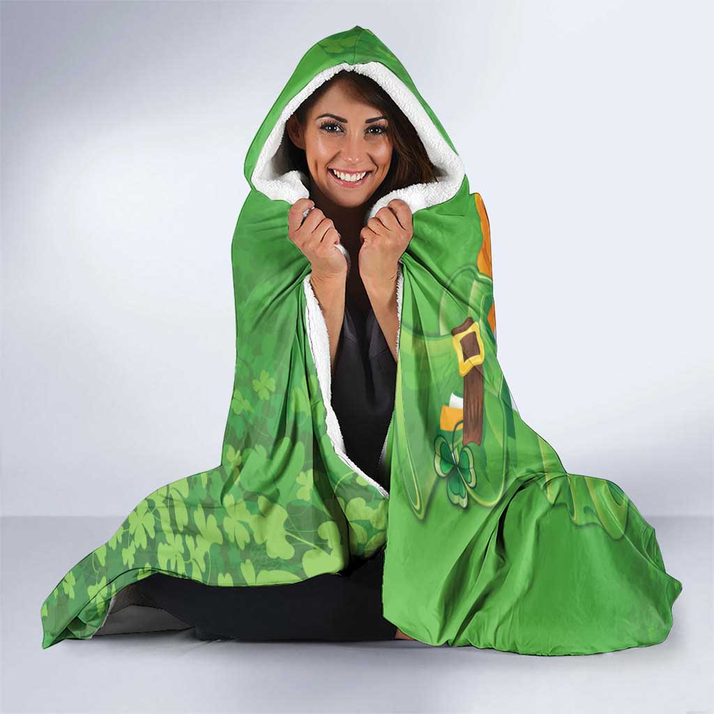 Personalised Ireland Rugby 2025 Hooded Blanket Irish Leprechaun Saint Patrick's Day - Wonder Print Shop