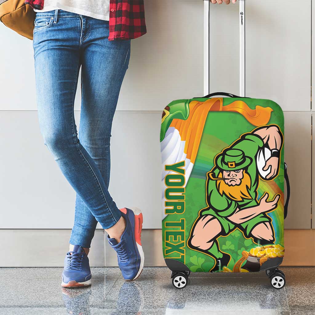 Personalised Ireland Rugby 2025 Luggage Cover Irish Leprechaun Saint Patrick's Day - Wonder Print Shop