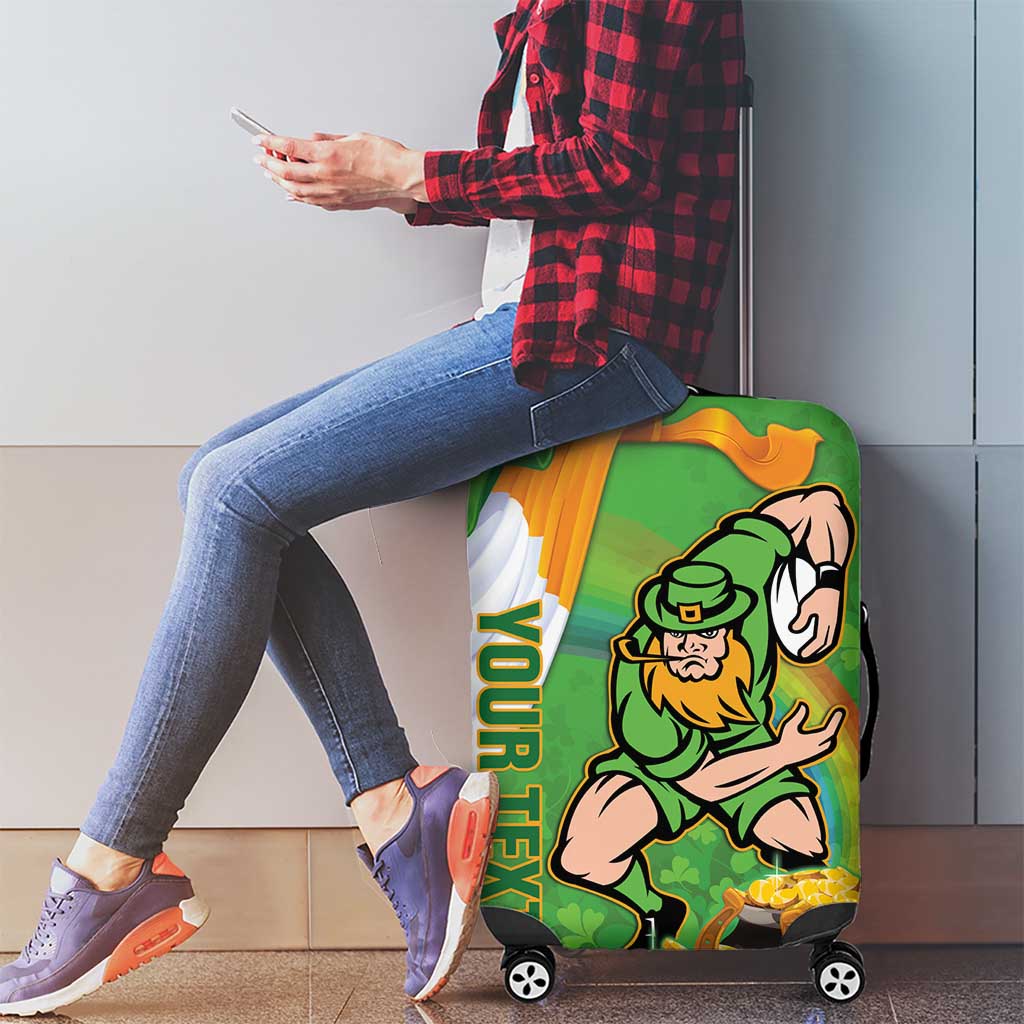 Personalised Ireland Rugby 2025 Luggage Cover Irish Leprechaun Saint Patrick's Day - Wonder Print Shop