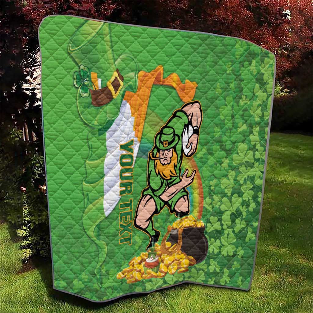 Personalised Ireland Rugby 2025 Quilt Irish Leprechaun Saint Patrick's Day - Wonder Print Shop