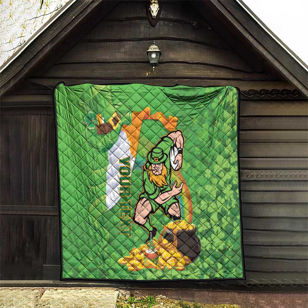Personalised Ireland Rugby 2025 Quilt Irish Leprechaun Saint Patrick's Day - Wonder Print Shop
