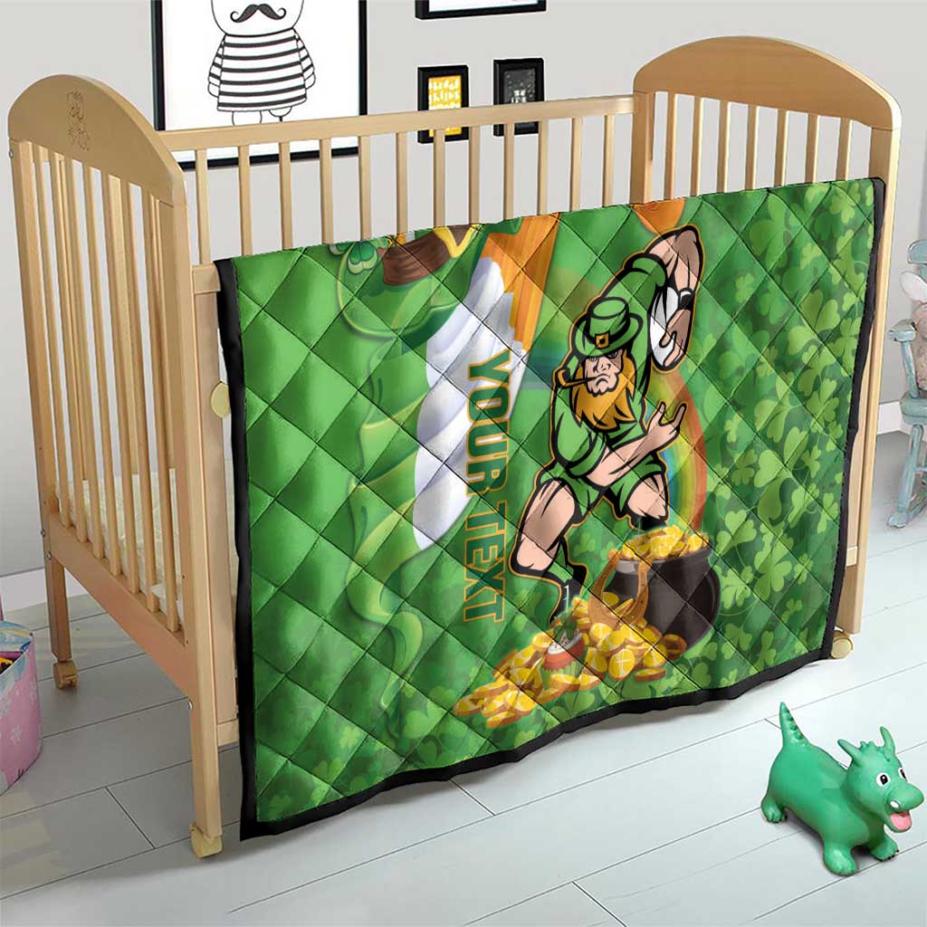 Personalised Ireland Rugby 2025 Quilt Irish Leprechaun Saint Patrick's Day - Wonder Print Shop