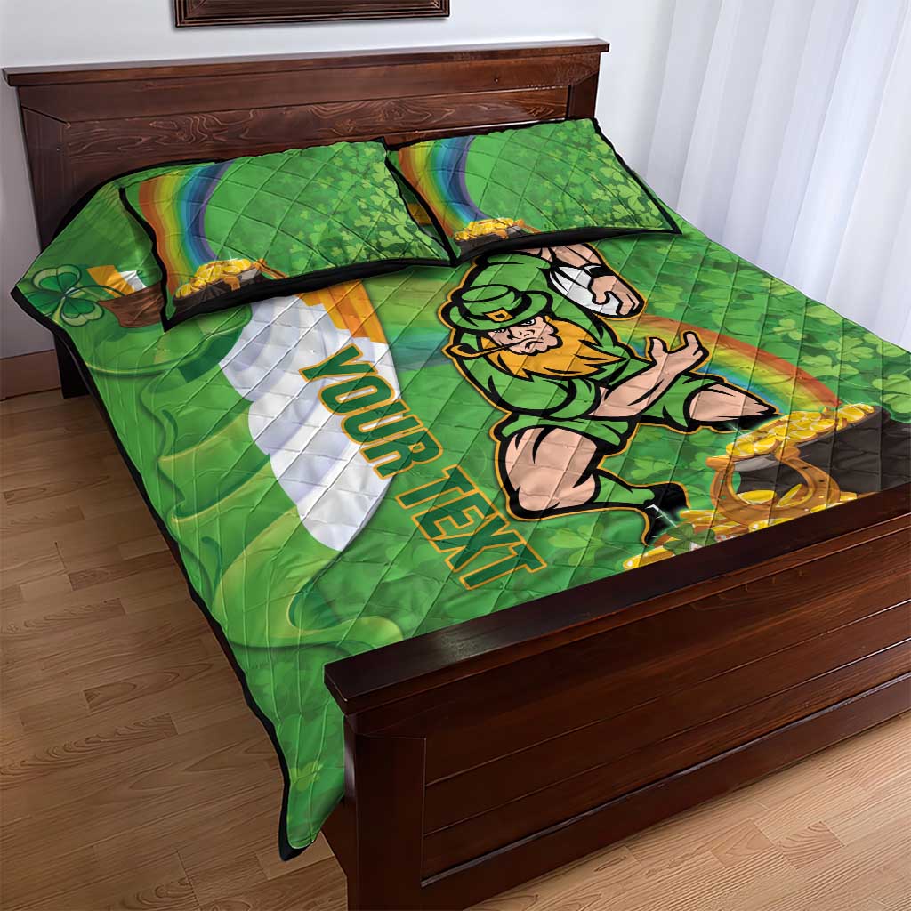 Personalised Ireland Rugby 2025 Quilt Bed Set Irish Leprechaun Saint Patrick's Day - Wonder Print Shop