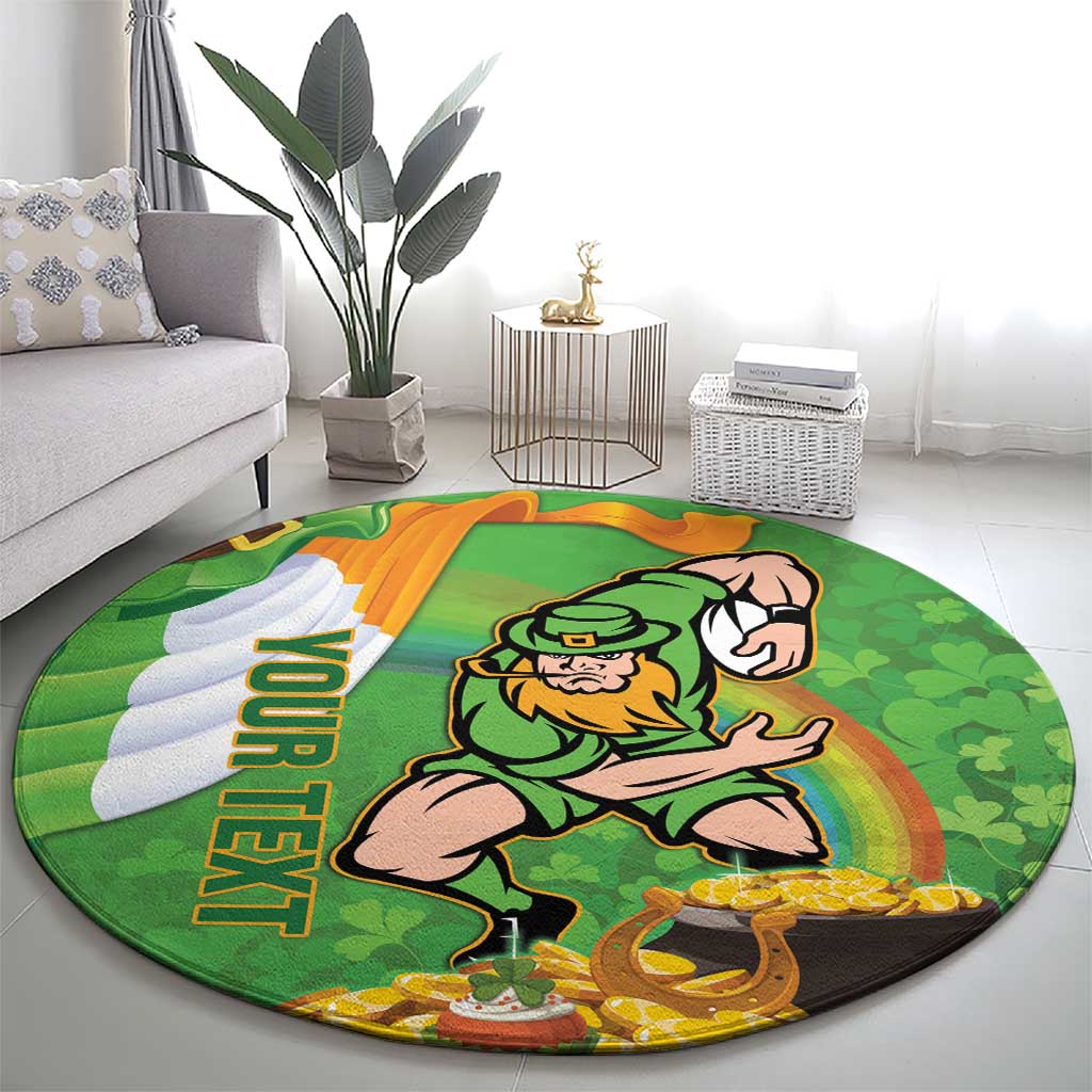 Personalised Ireland Rugby 2025 Round Carpet Irish Leprechaun Saint Patrick's Day - Wonder Print Shop
