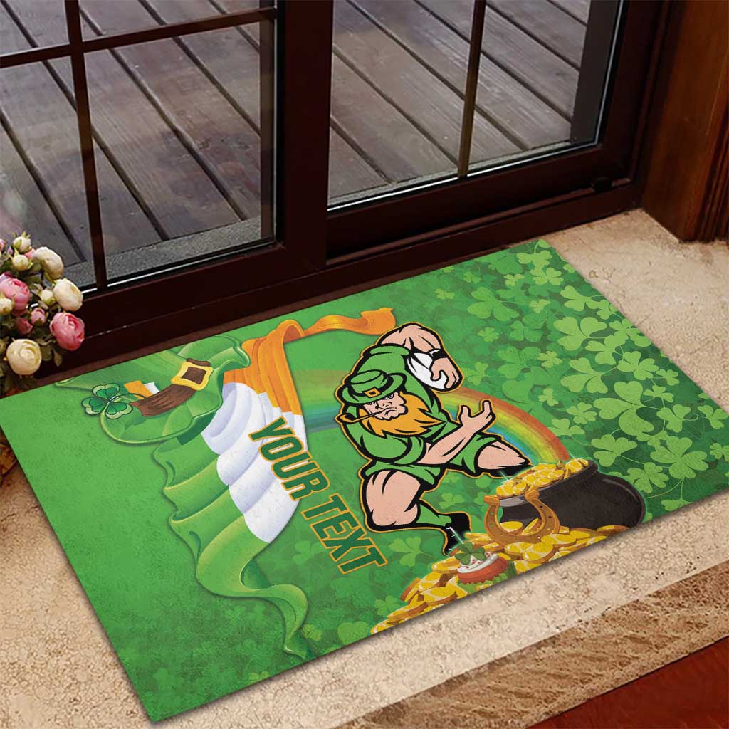 Personalised Ireland Rugby 2025 Rubber Doormat Irish Leprechaun Saint Patrick's Day - Wonder Print Shop