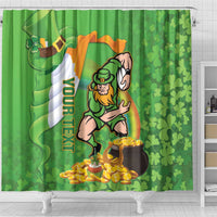 Personalised Ireland Rugby 2025 Shower Curtain Irish Leprechaun Saint Patrick's Day - Wonder Print Shop