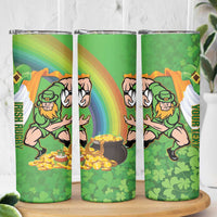 Personalised Ireland Rugby 2025 Skinny Tumbler Irish Leprechaun Saint Patrick's Day - Wonder Print Shop
