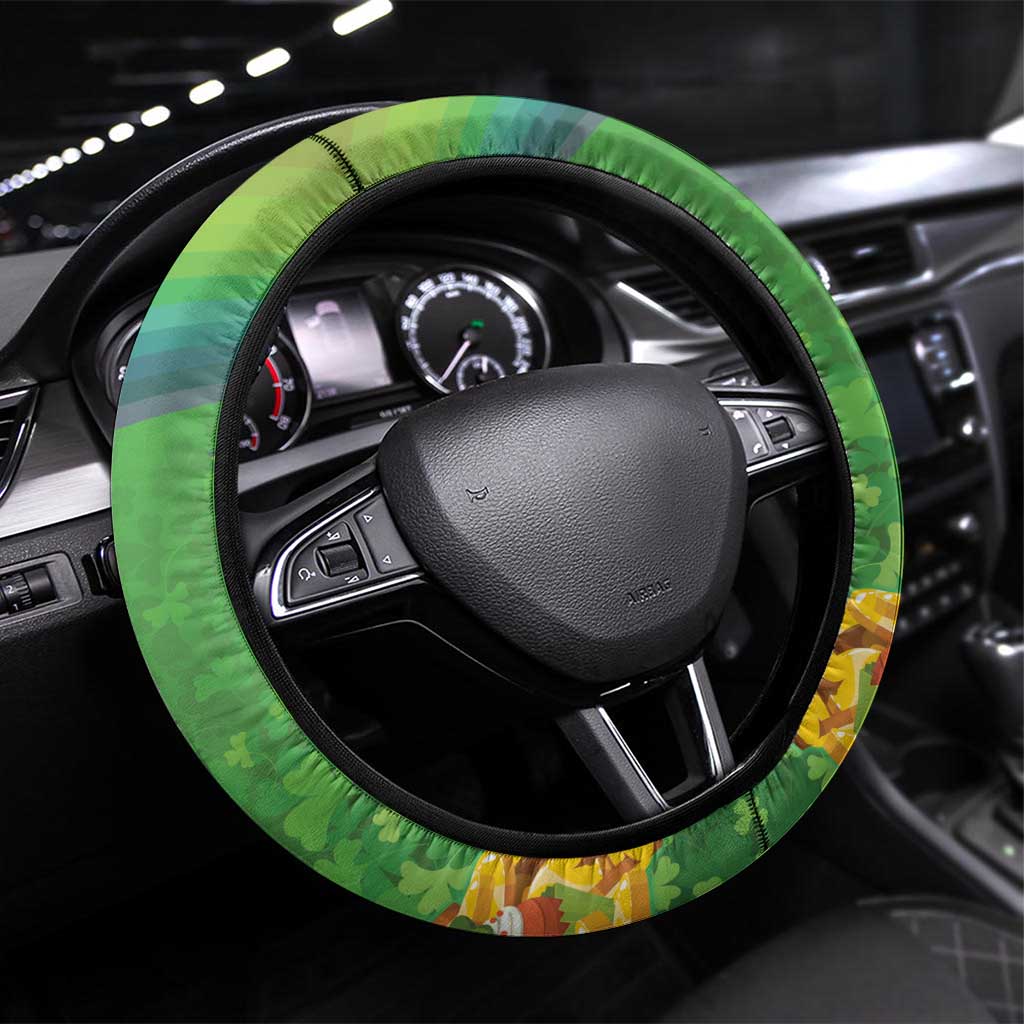 Ireland Rugby 2025 Steering Wheel Cover Irish Leprechaun Saint Patrick's Day - Wonder Print Shop