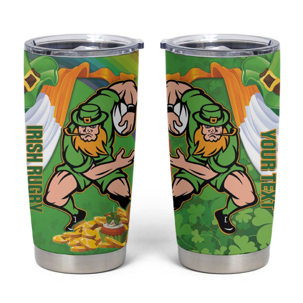 Personalised Ireland Rugby 2025 Tumbler Cup Irish Leprechaun Saint Patrick's Day - Wonder Print Shop