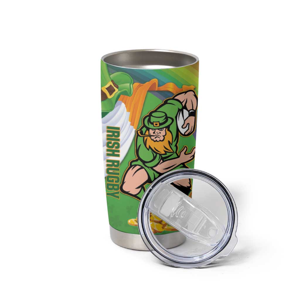 Personalised Ireland Rugby 2025 Tumbler Cup Irish Leprechaun Saint Patrick's Day - Wonder Print Shop