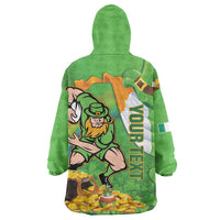Personalised Ireland Rugby 2025 Wearable Blanket Hoodie Irish Leprechaun Saint Patrick's Day - Wonder Print Shop