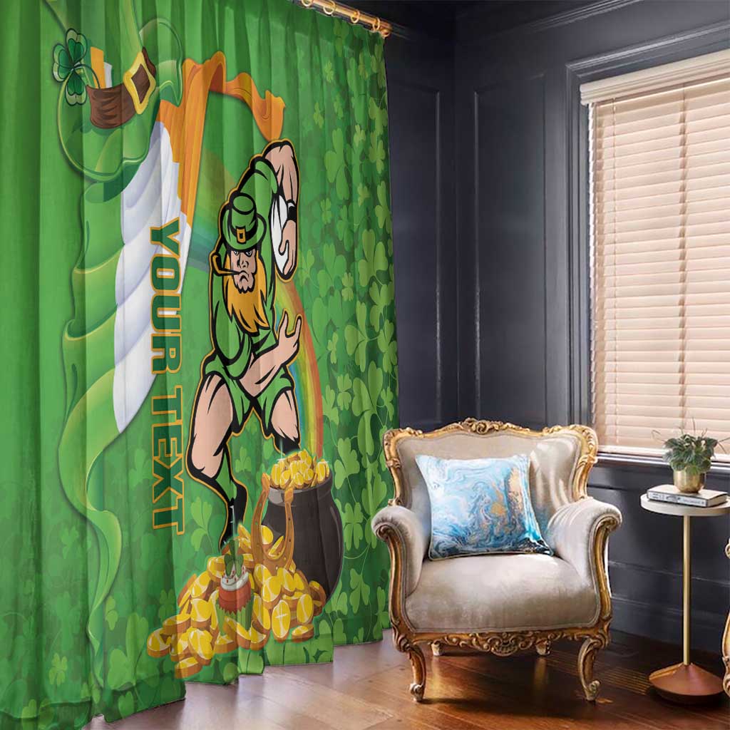 Personalised Ireland Rugby 2025 Window Curtain Irish Leprechaun Saint Patrick's Day - Wonder Print Shop