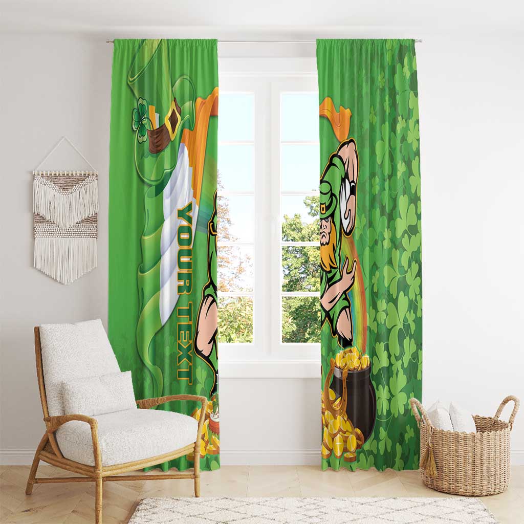 Personalised Ireland Rugby 2025 Window Curtain Irish Leprechaun Saint Patrick's Day - Wonder Print Shop