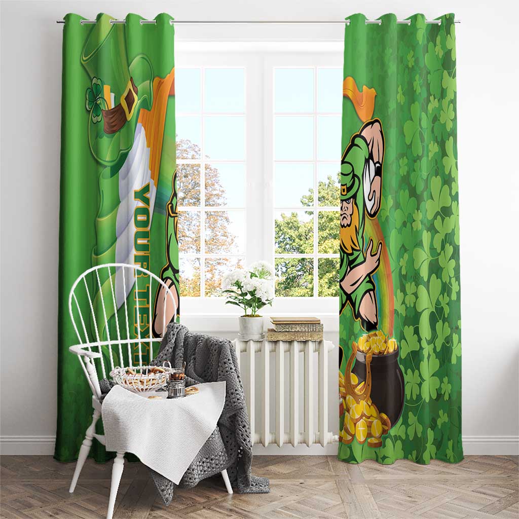 Personalised Ireland Rugby 2025 Window Curtain Irish Leprechaun Saint Patrick's Day - Wonder Print Shop