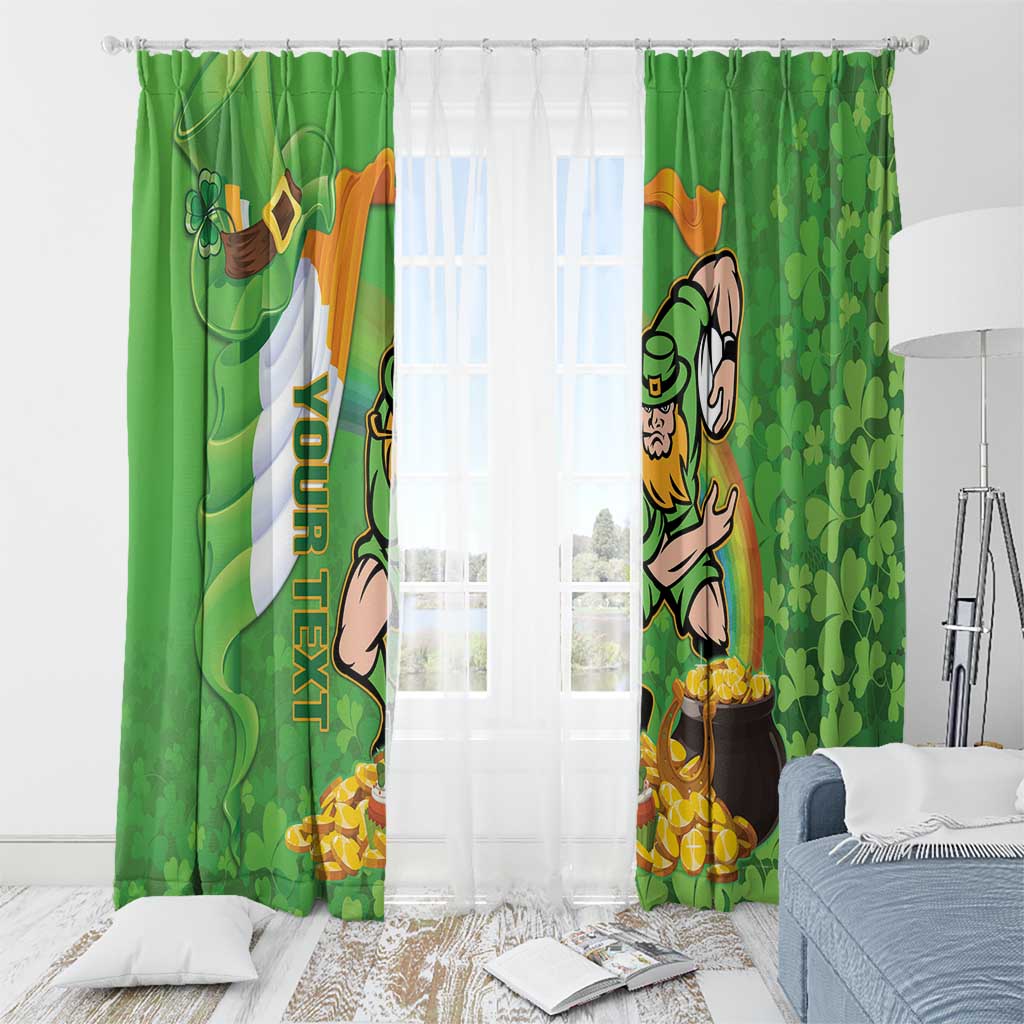 Personalised Ireland Rugby 2025 Window Curtain Irish Leprechaun Saint Patrick's Day - Wonder Print Shop