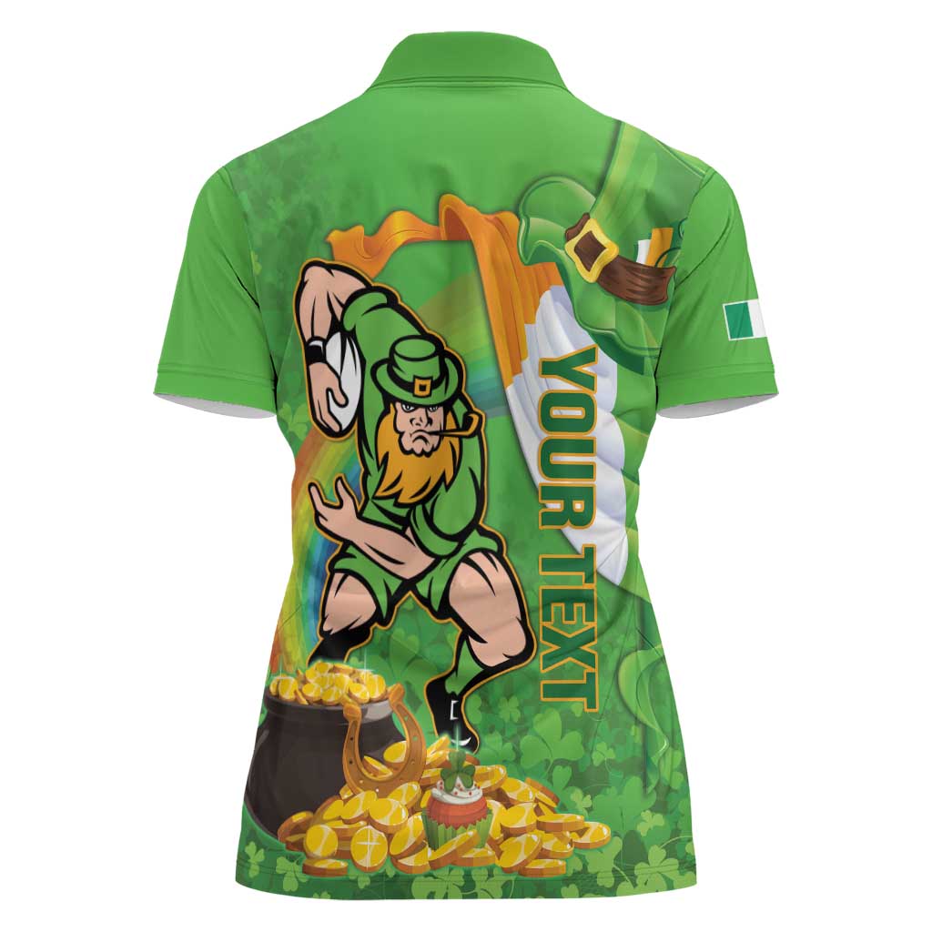 Personalised Ireland Rugby 2025 Women Polo Shirt Irish Leprechaun Saint Patrick's Day - Wonder Print Shop