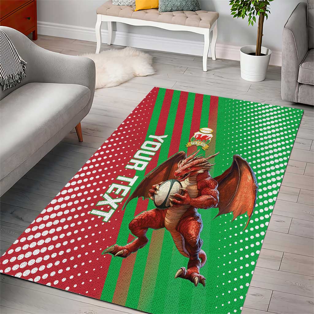 Custom Wales Rugby 2025 Area Rug Go Welsh Dragon Sporty Style