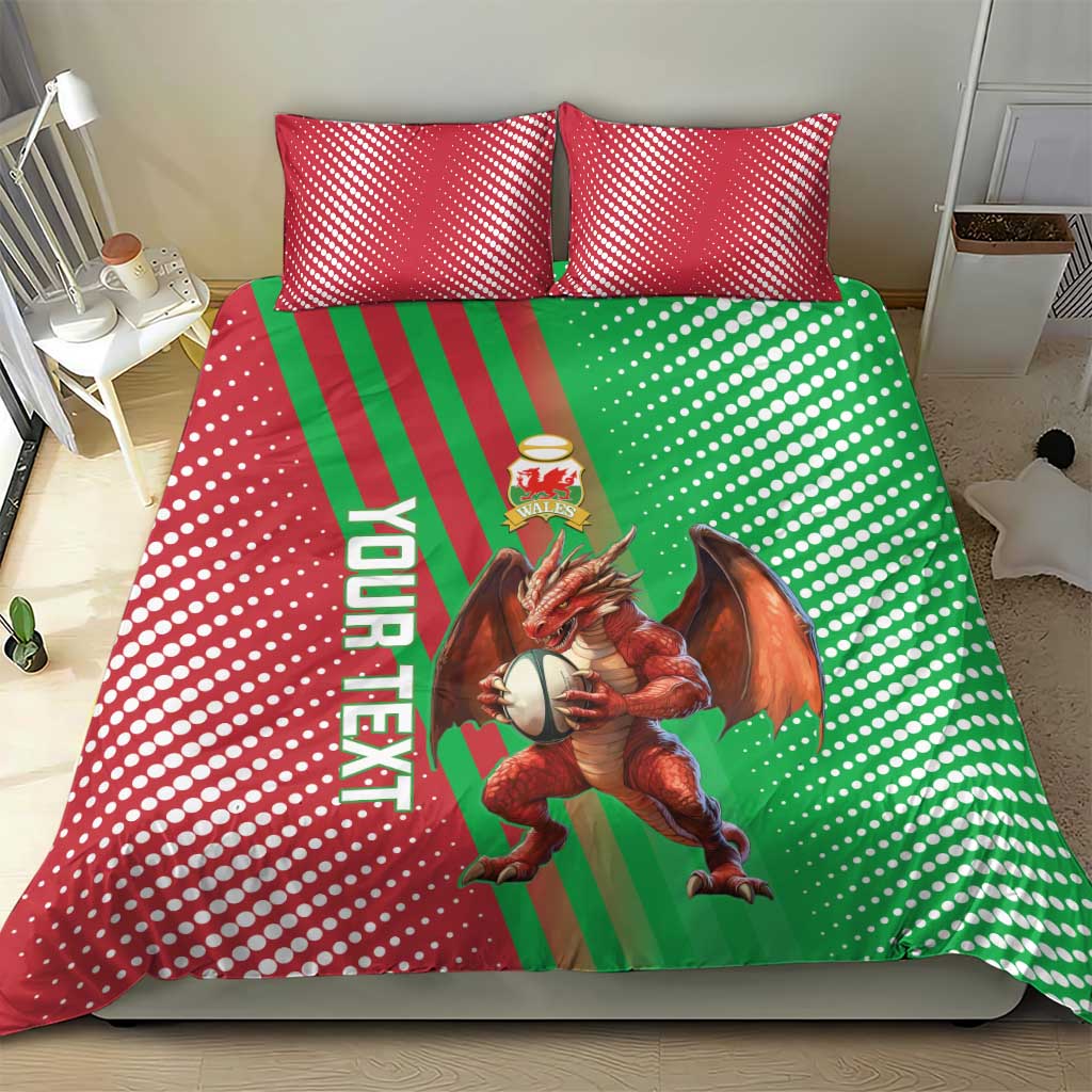 Custom Wales Rugby 2025 Bedding Set Go Welsh Dragon Sporty Style
