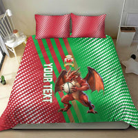 Custom Wales Rugby 2025 Bedding Set Go Welsh Dragon Sporty Style