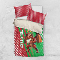 Custom Wales Rugby 2025 Bedding Set Go Welsh Dragon Sporty Style
