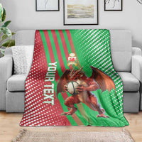 Custom Wales Rugby 2025 Blanket Go Welsh Dragon Sporty Style