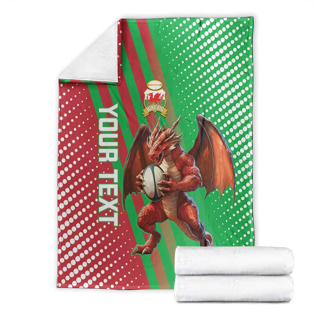 Custom Wales Rugby 2025 Blanket Go Welsh Dragon Sporty Style