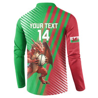 Custom Wales Rugby 2025 Button Sweatshirt Go Welsh Dragon Sporty Style