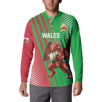 Custom Wales Rugby 2025 Button Sweatshirt Go Welsh Dragon Sporty Style