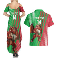 Custom Wales Rugby 2025 Couples Matching Summer Maxi Dress and Hawaiian Shirt Go Welsh Dragon Sporty Style