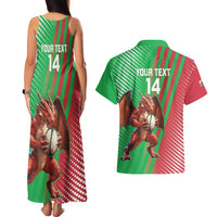 Custom Wales Rugby 2025 Couples Matching Tank Maxi Dress and Hawaiian Shirt Go Welsh Dragon Sporty Style
