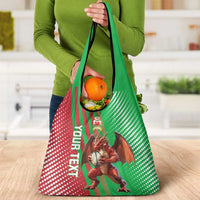 Custom Wales Rugby 2025 Grocery Bag Go Welsh Dragon Sporty Style
