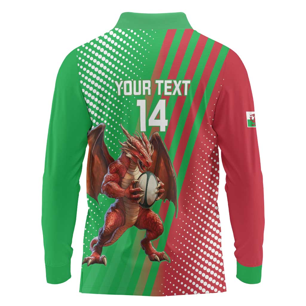 Custom Wales Rugby 2025 Long Sleeve Polo Shirt Go Welsh Dragon Sporty Style - Wonder Print Shop