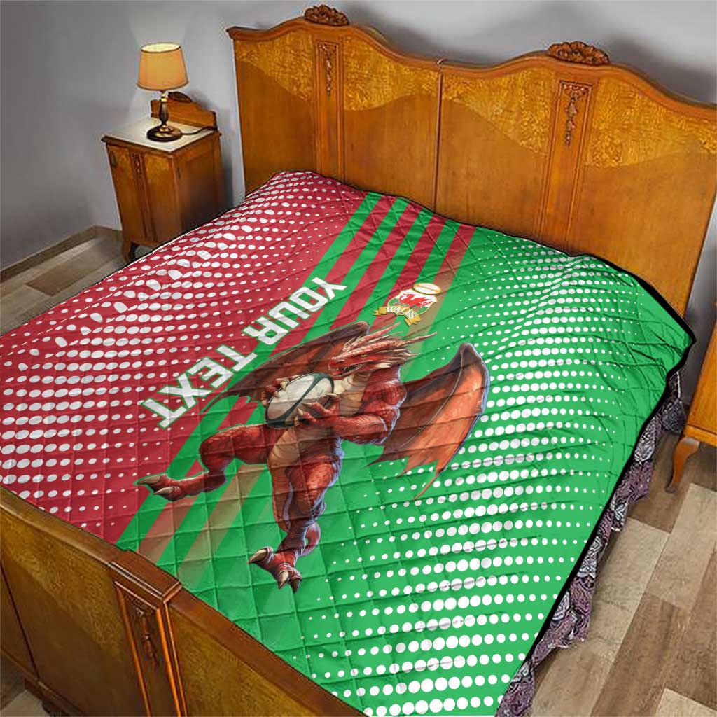 Custom Wales Rugby 2025 Quilt Go Welsh Dragon Sporty Style - Wonder Print Shop