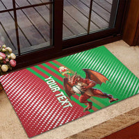 Custom Wales Rugby 2025 Rubber Doormat Go Welsh Dragon Sporty Style - Wonder Print Shop