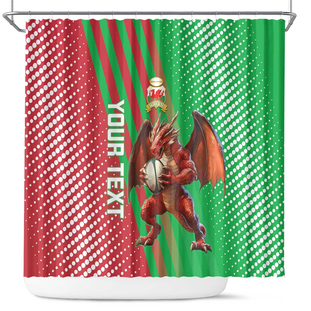 Custom Wales Rugby 2025 Shower Curtain Go Welsh Dragon Sporty Style - Wonder Print Shop