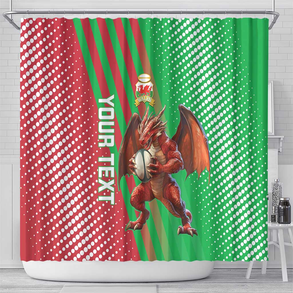 Custom Wales Rugby 2025 Shower Curtain Go Welsh Dragon Sporty Style - Wonder Print Shop